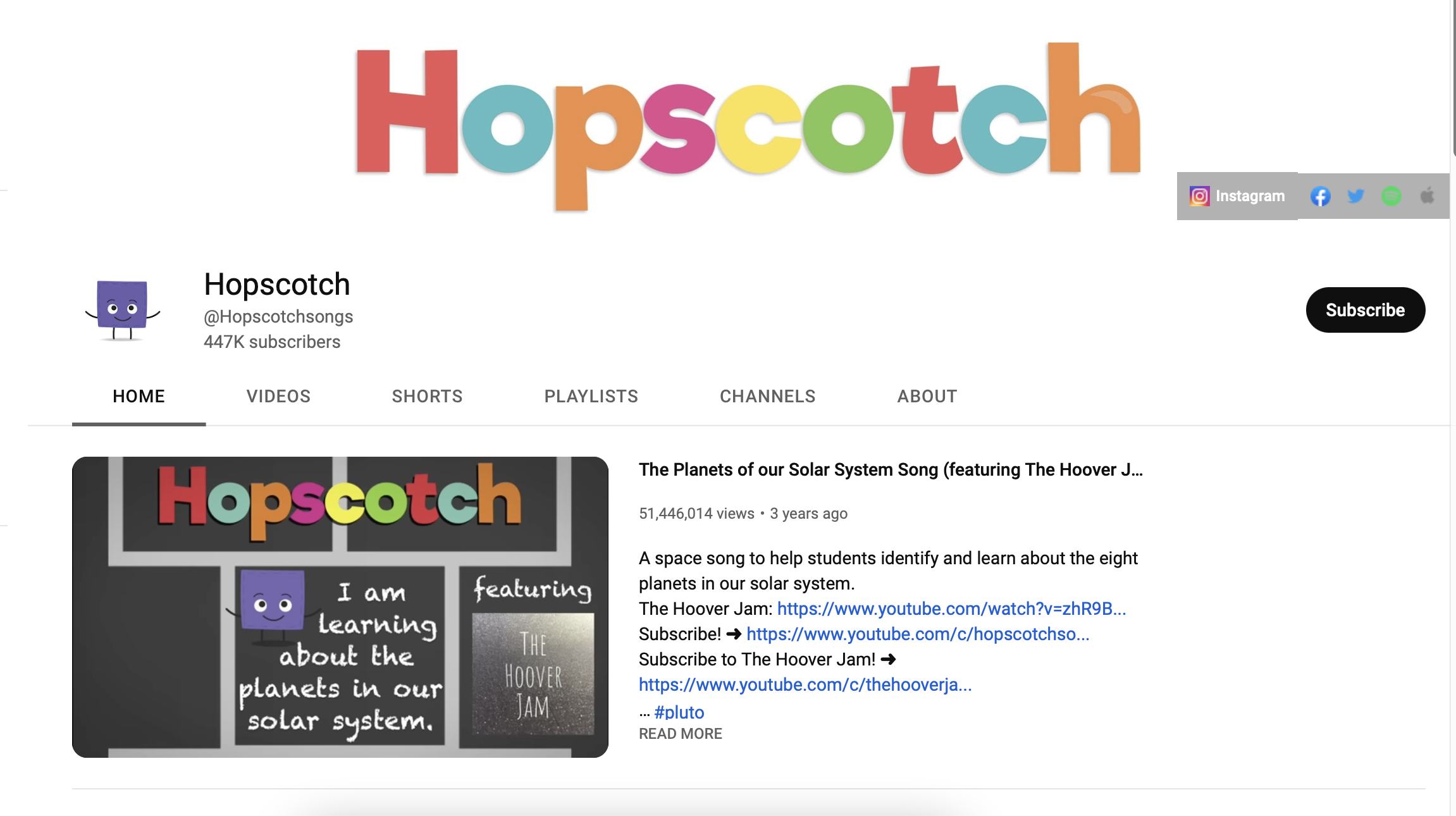 Hopscotch Songs Channel