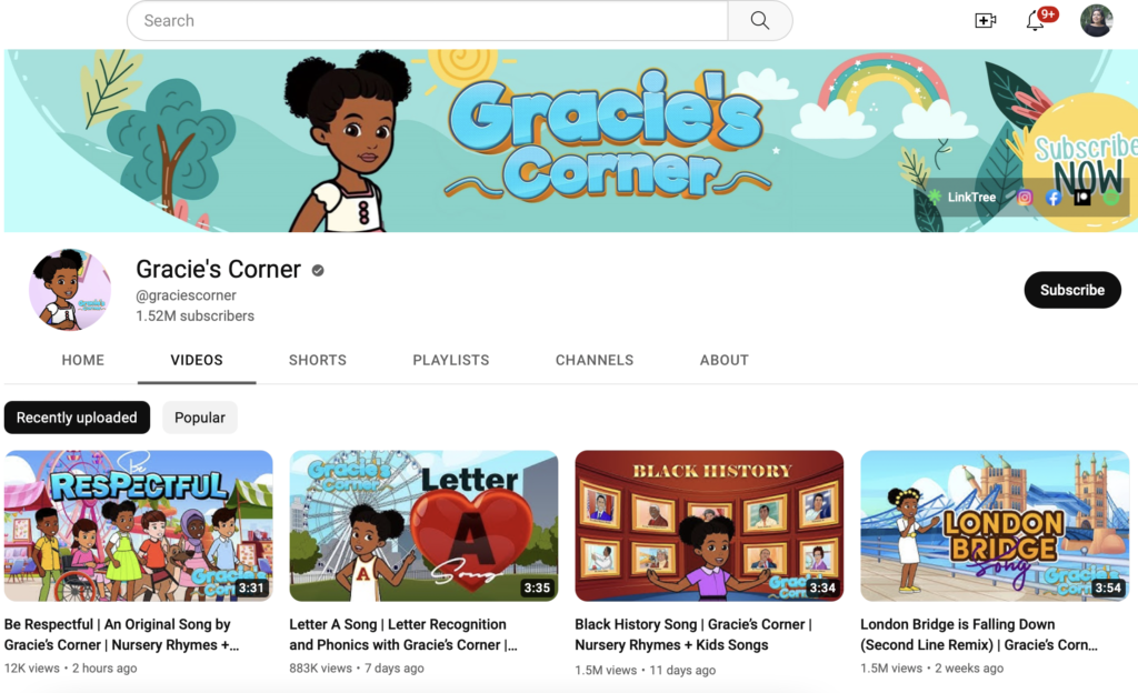 Gracie’s Corner on Youtube
