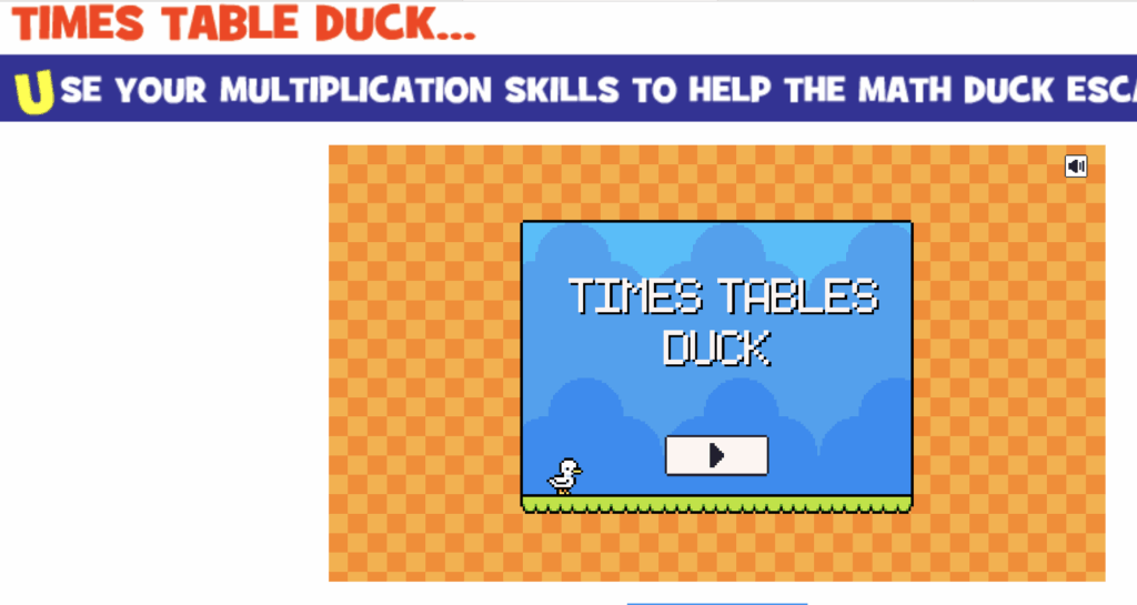 Times Tables Duck on Mathplayground.com