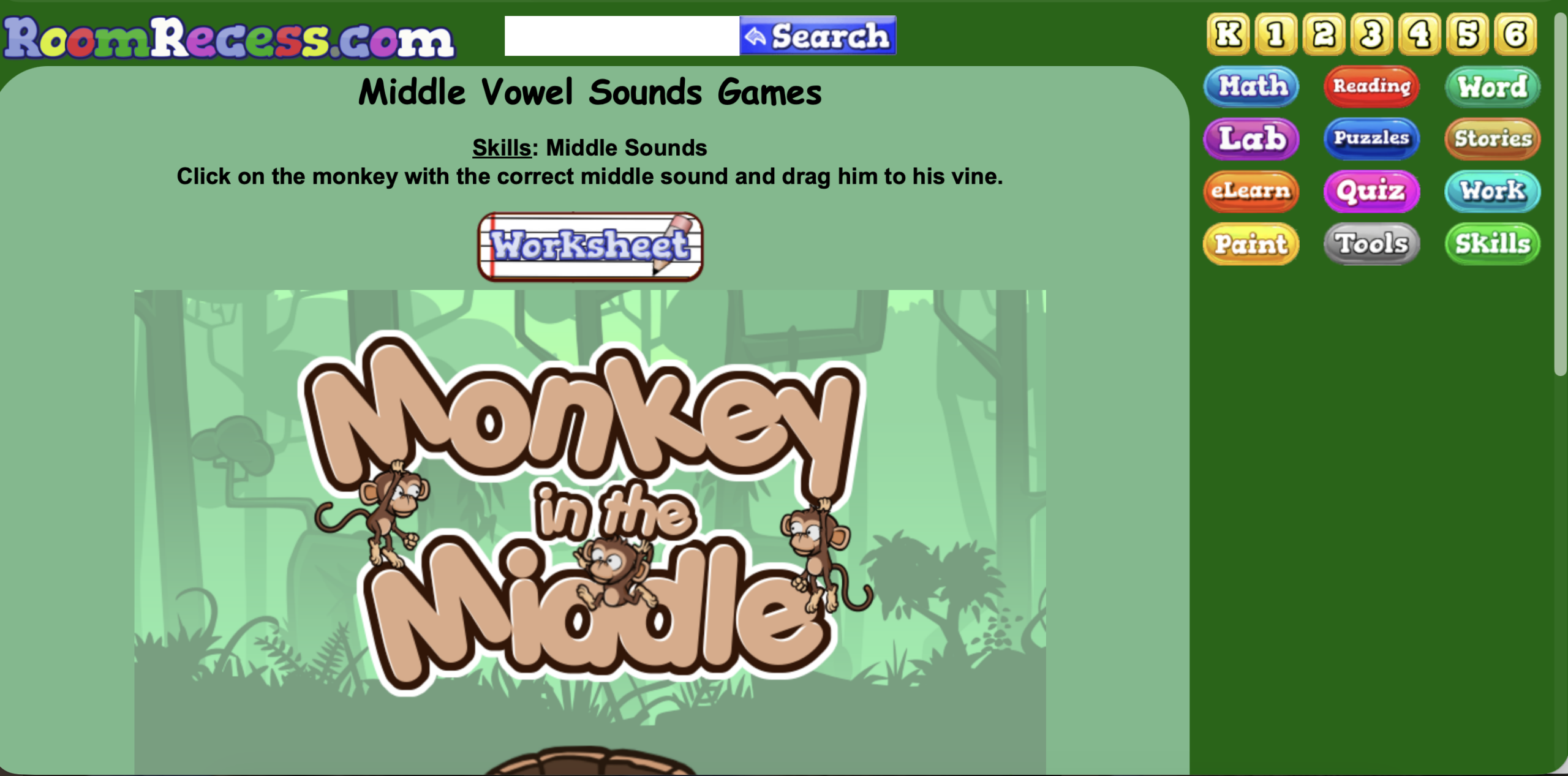 Monkey in the Middle Spelling game
