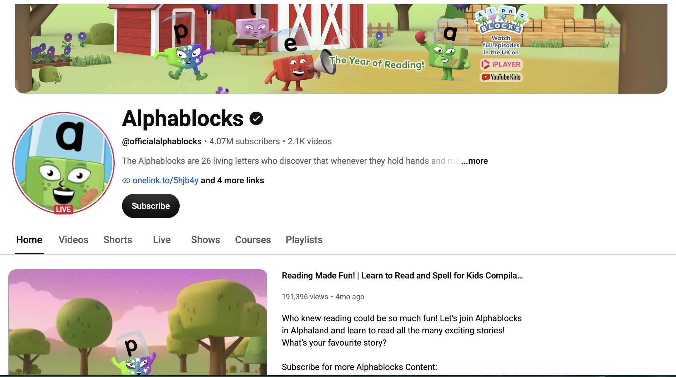 Alphablocks Channel